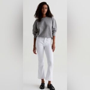 AG Adriano Goldschmied Women's Farrah Boot Crop White Denim Jeans - Size 25